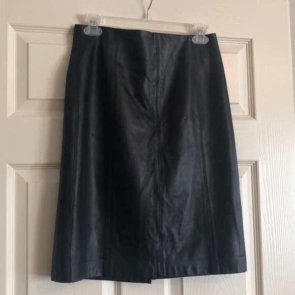 Jones New York Signature Leather Pencil Skirt - Picture 2 of 7